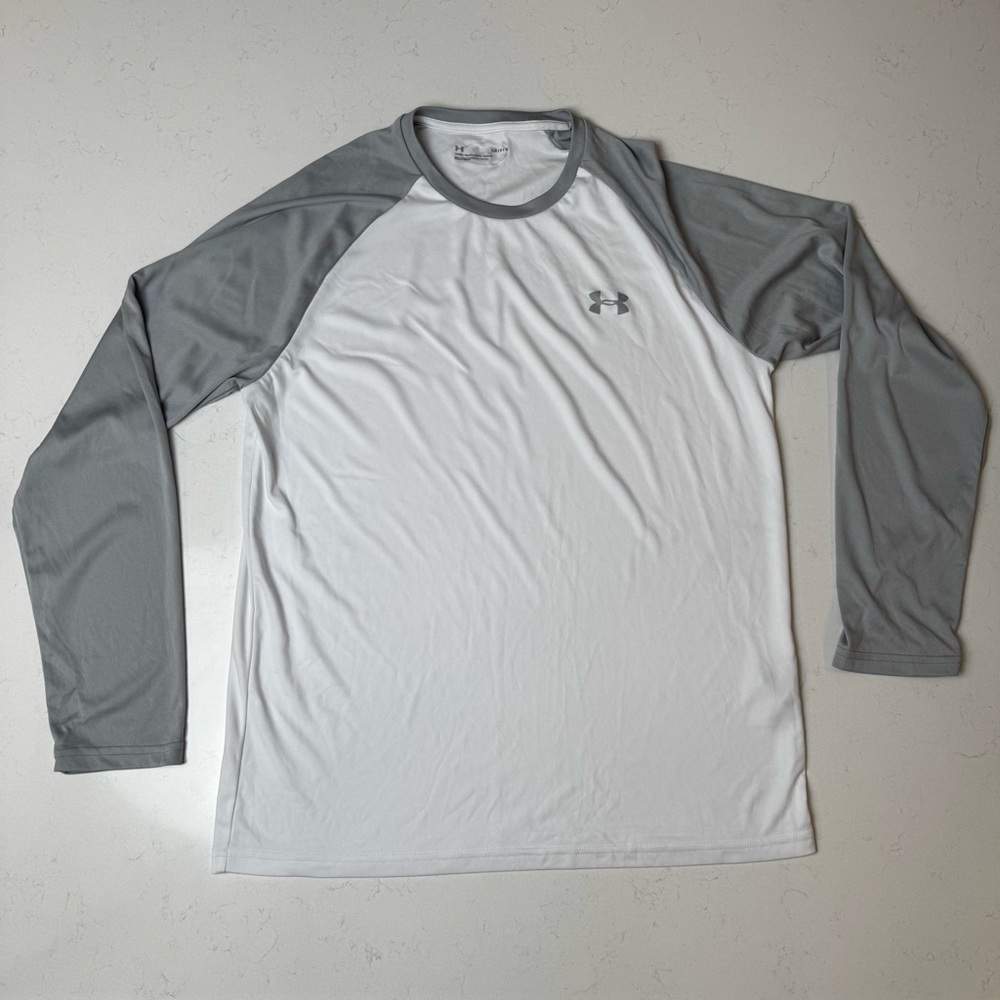 Under Armour Gray and White Sports Shirt